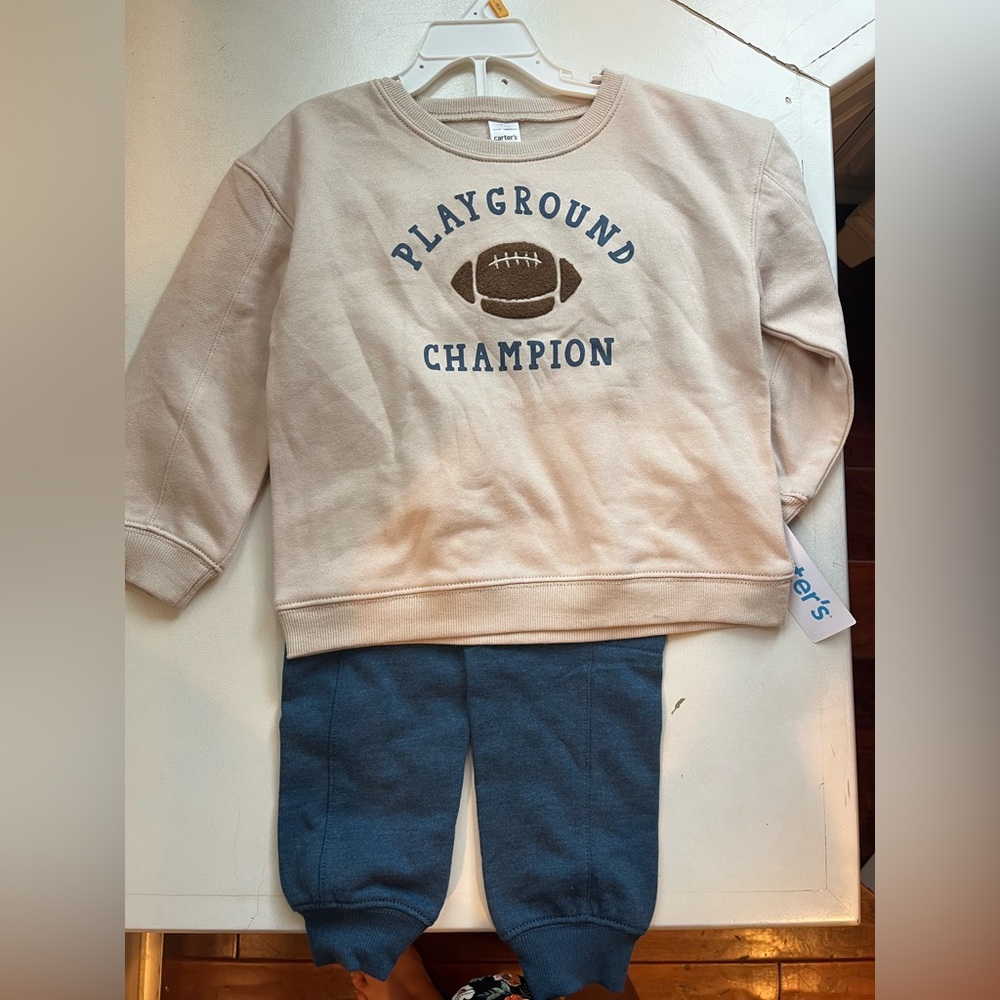 Carters Playground Champion Football Sweatshirt and Pants Set